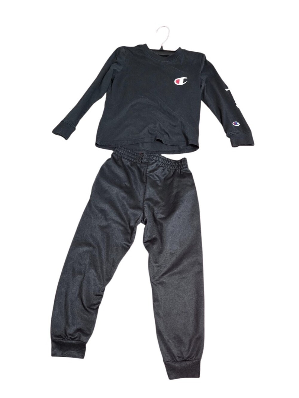 Champion Kids Black Jogger Set with Logo